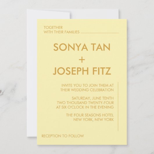 Minimale uitnodiging voor bruiloft (Voorkant)