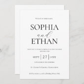 Minimale uitnodiging voor bruiloft (Voorkant / Achterkant)