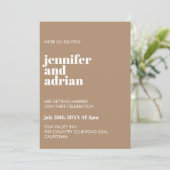 Minimale uitnodiging voor bruiloft (Staand voorkant)