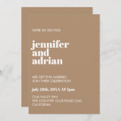 Minimale uitnodiging voor bruiloft (Voorkant / Achterkant)