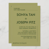 Minimale uitnodiging voor bruiloft (Voorkant / Achterkant)