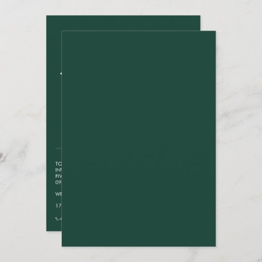 Minimale uitnodiging voor bruiloft (Voorkant / Achterkant)