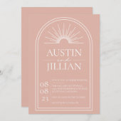 Minimale uitnodiging voor bruiloft (Voorkant / Achterkant)