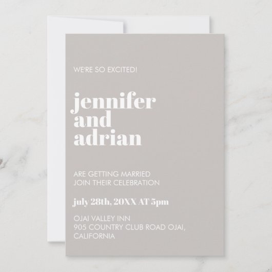 Minimale uitnodiging voor bruiloft (Voorkant)