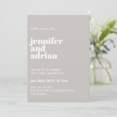 Minimale uitnodiging voor bruiloft (Staand voorkant)