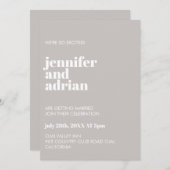 Minimale uitnodiging voor bruiloft (Voorkant / Achterkant)