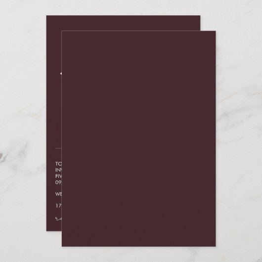 Minimale uitnodiging voor bruiloft (Voorkant / Achterkant)