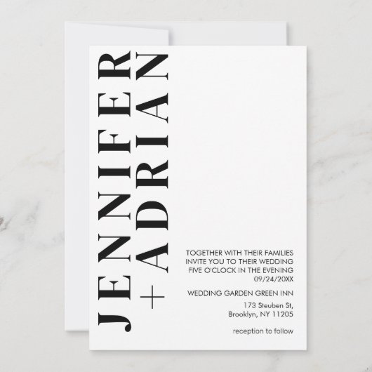 Minimale uitnodiging voor bruiloft (Achterkant)