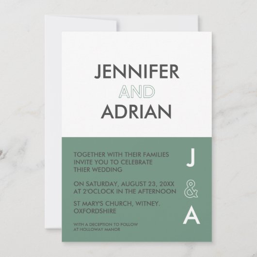 Minimale uitnodiging voor bruiloft (Achterkant)