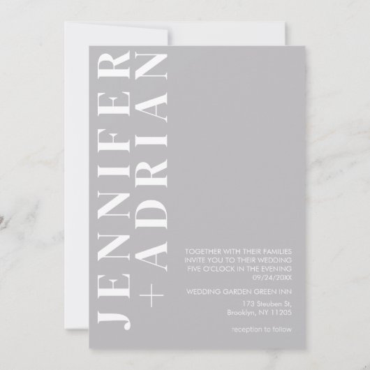 Minimale uitnodiging voor bruiloft (Achterkant)