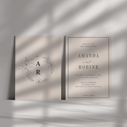 Minimale uitnodiging voor bruiloft