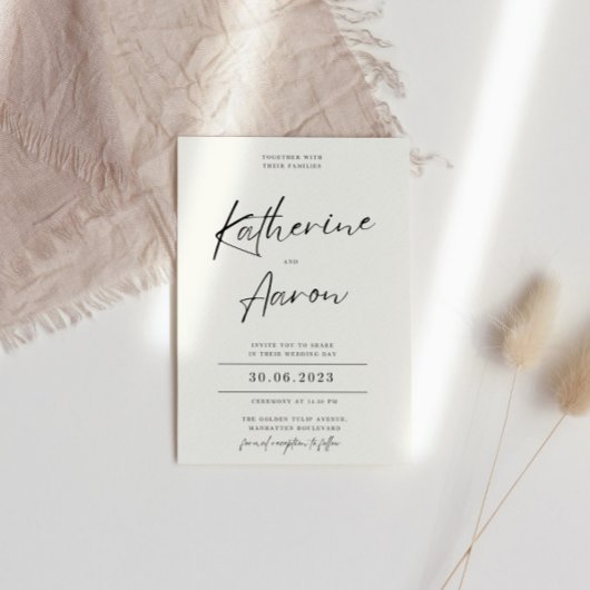 Minimale uitnodiging voor bruiloft