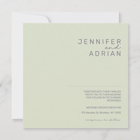 Minimale uitnodiging voor bruiloft (Achterkant)