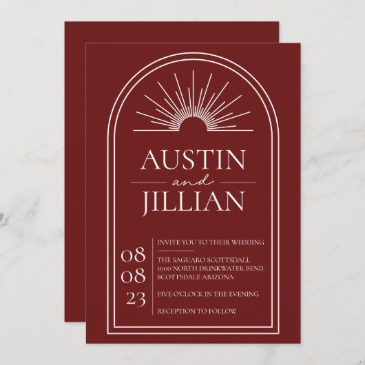 Minimale uitnodiging voor bruiloft (Voorkant / Achterkant)