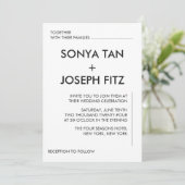 Minimale uitnodiging voor bruiloft (Staand voorkant)