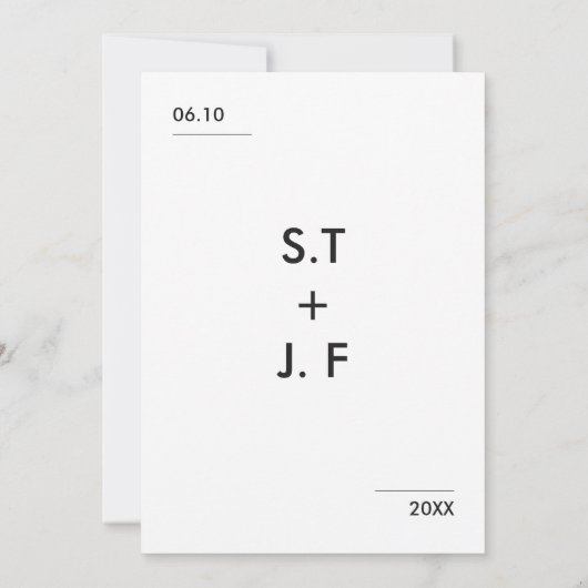 Minimale uitnodiging voor bruiloft (Achterkant)