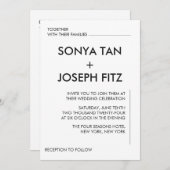 Minimale uitnodiging voor bruiloft (Voorkant / Achterkant)