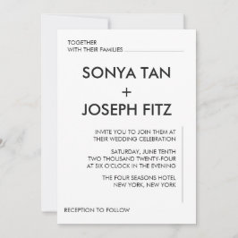 Minimale uitnodiging voor bruiloft