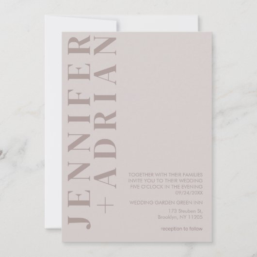 Minimale uitnodiging voor bruiloft (Achterkant)