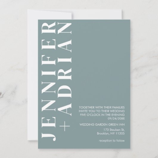 Minimale uitnodiging voor bruiloft (Achterkant)