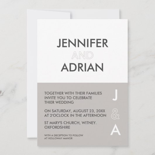 Minimale uitnodiging voor bruiloft (Achterkant)