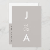 Minimale uitnodiging voor bruiloft (Voorkant / Achterkant)