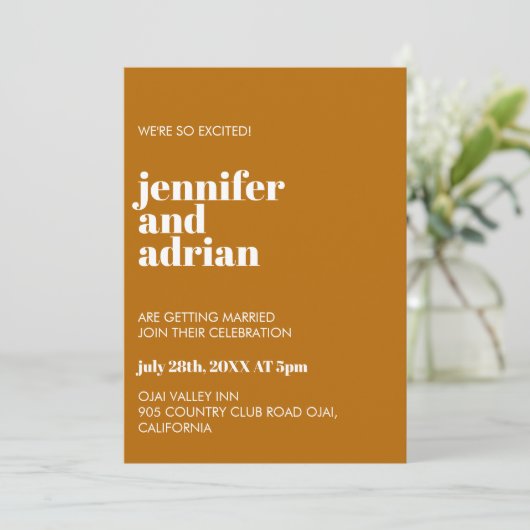 Minimale uitnodiging voor bruiloft (Staand voorkant)