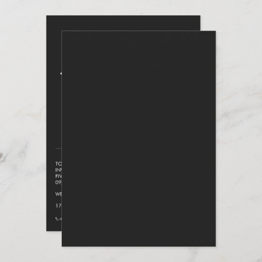 Minimale uitnodiging voor bruiloft (Voorkant / Achterkant)