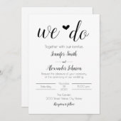 Minimale uitnodiging voor bruiloft (Voorkant / Achterkant)