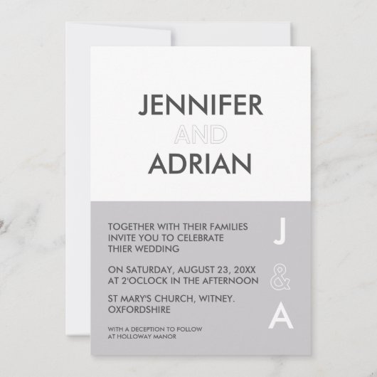 Minimale uitnodiging voor bruiloft (Achterkant)