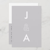 Minimale uitnodiging voor bruiloft (Voorkant / Achterkant)