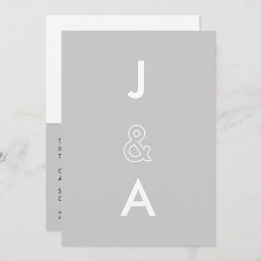 Minimale uitnodiging voor bruiloft (Voorkant / Achterkant)