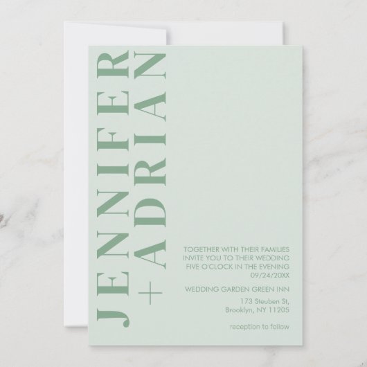 Minimale uitnodiging voor bruiloft (Achterkant)