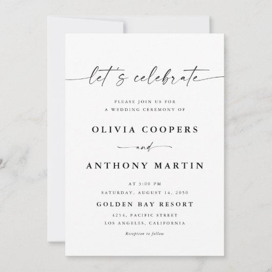 Minimale uitnodiging voor bruiloft (Voorkant)