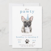 Minimale uitnodiging voor Bull Dog | Pawty (Voorkant)