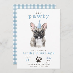 Minimale uitnodiging voor Bull Dog   Pawty