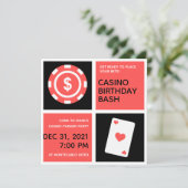 Minimale uitnodiging voor casino Threatest 40th Bi (Staand voorkant)