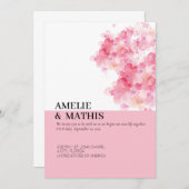 Minimale uitnodiging voor de bruiloft van Cherry B (Voorkant / Achterkant)