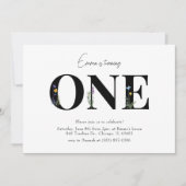 Minimale uitnodiging voor de eerste verjaardag van (Voorkant)