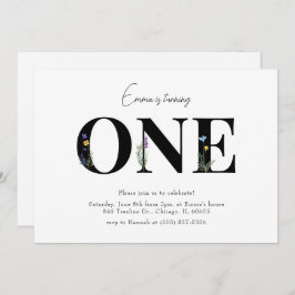 Minimale uitnodiging voor de eerste verjaardag van