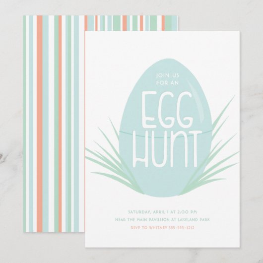 Minimale uitnodiging voor de jacht op paaseieren (Voorkant / Achterkant)