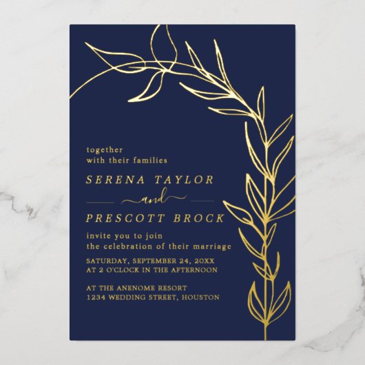 Minimale uitnodiging voor echte Folie voor Script  (Voorkant)