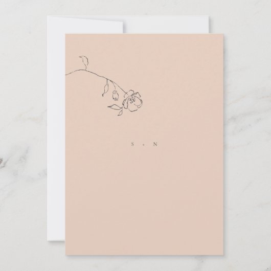 Minimale uitnodiging voor een aangepast finaal huw (Achterkant)