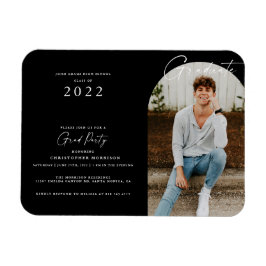 Minimale uitnodiging voor een Afstuderen met zwart Magneet