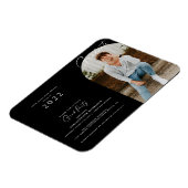 Minimale uitnodiging voor een Afstuderen met zwart Magneet (Linkerzijde)