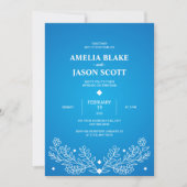 Minimale uitnodiging voor een blauwe bruiloft (Voorkant)