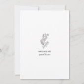 Minimale uitnodiging voor een blauwe bruiloft (Achterkant)