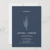 Minimale uitnodiging voor een blauwe bruiloft bij (Voorkant)