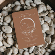 Minimale uitnodiging voor een Bohemian Burnt Sienn