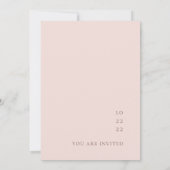 Minimale uitnodiging voor een Bohemisch Roos bruil (Achterkant)